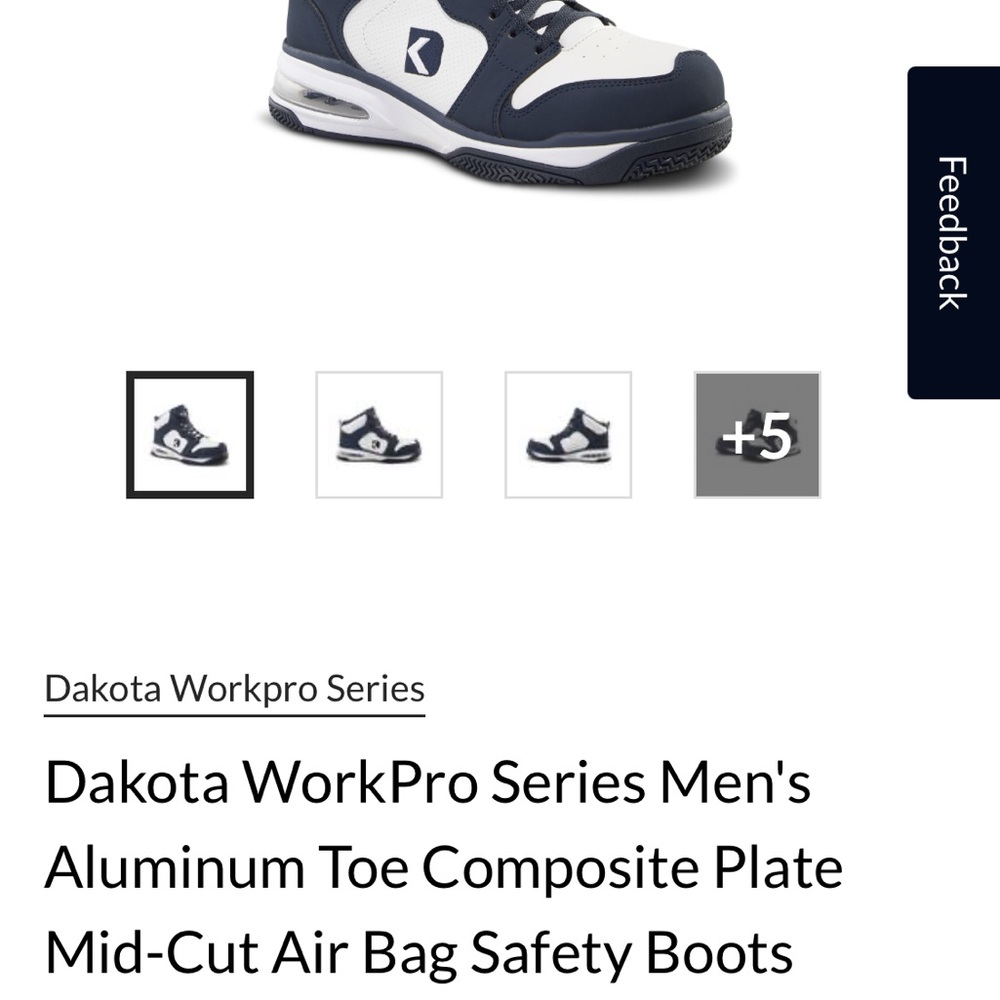 Men's Black and White High-Top Sneakers-style Steel Toe Work boots 8.5 men's